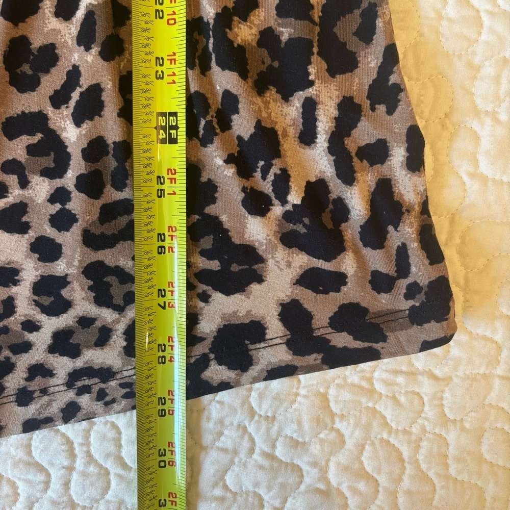 JM Collection Leopard Print Stretch Knit 3/4 Sleeve Tunic Top Size XL - Picture 11 of 11